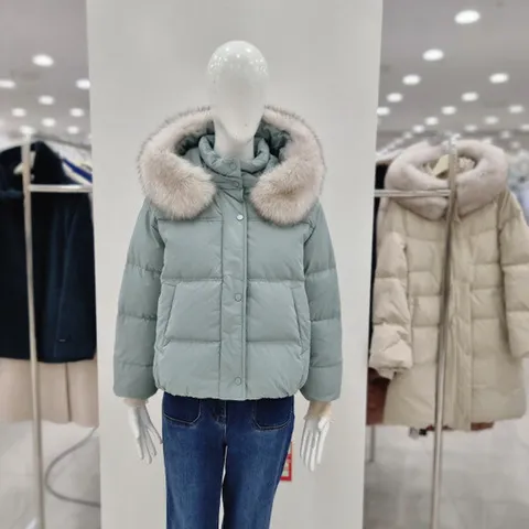 (꼼빠니아) 폭스퍼 후드 덕다운 숏패딩  CAEW1-WIH210_CJ