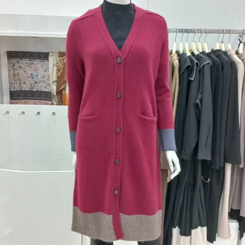 (조이너스) 브이넥 니트 앙고라 라쿤 롱 가디건JACW0WSC0120_US