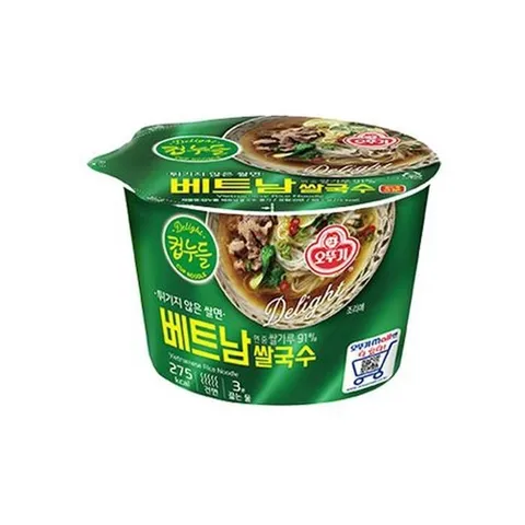 오뚜기 컵누들 베트남쌀국수 큰컵 12개 곤약국수 용기 간식 야식 출출할때 해장 베트남국수
