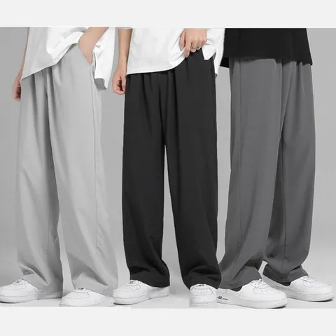 시원한 남성 아이스 쿨 허리밴딩 일자 무지팬츠 바지 (WE1A7C5)