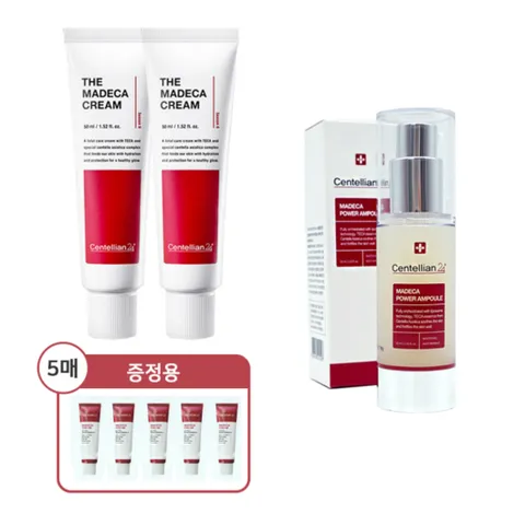 (센텔리안24) 동국제약 더 마데카 크림 50ml 2개   파워 앰플 30ml   시즌5 크림 1ml 5매