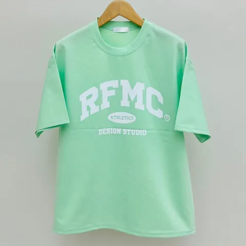 (리빌모아) 남자 RFMC 반팔 티셔츠 반팔티 후드티 맨투맨 니트 반팔티셔츠 데일리 남자티셔츠 RB-TSH-Q017-민트