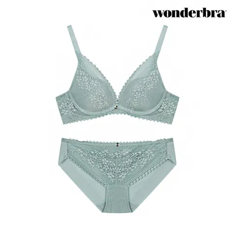 (원더브라) 여성 민트 에어오일패드 브라 올레이스 햄팬티 세트