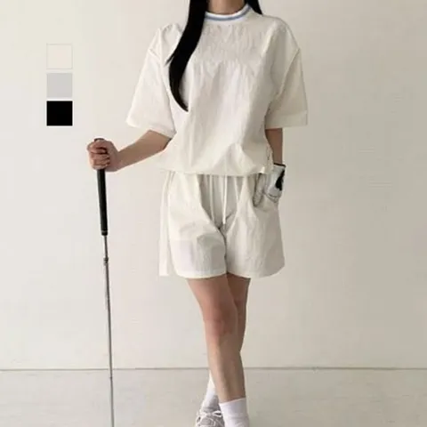 (보스케) 보스케 보스케 여성 여름 골프웨어 골프 아노락 반팔 티셔츠 반바지 세트 L2447 (P003312339)