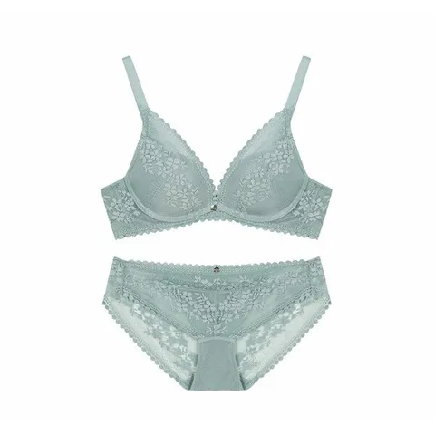 (원더브라) 에어오일패드 노와이어 브라 노라인 팬티 SET 민트