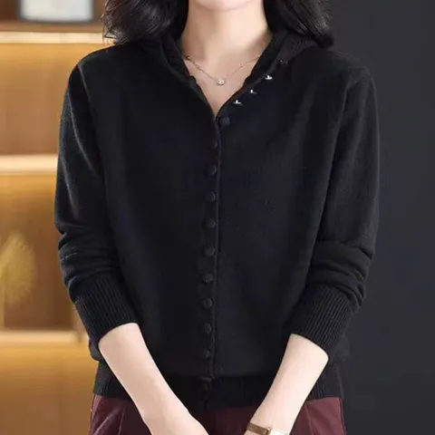 (휴드) 리엘 후드 니트 가디건 자켓