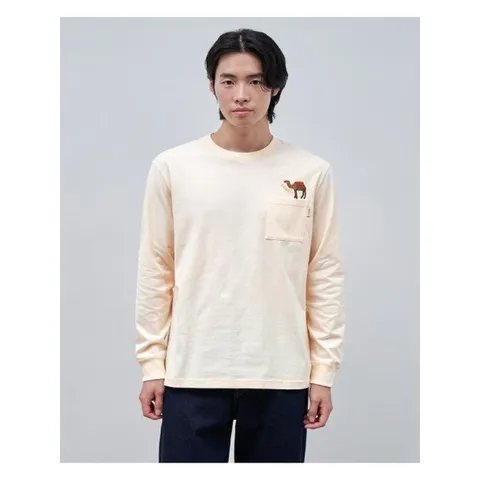 (빈폴멘) Print Bakery 기모 라운드넥 티셔츠  아이보리 (BC4941K010) .