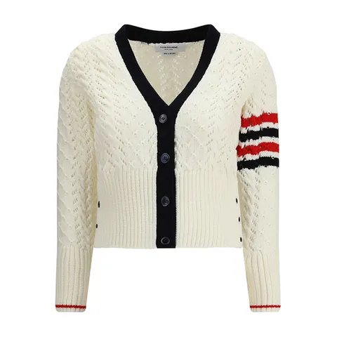 톰브라운 케이블 포인텔 화이트 여성 가디건 FKC675B Y1024 100