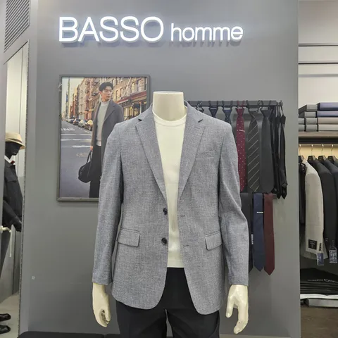 (바쏘옴므) 심플ㆍ포인트배색 폴리스판여름쿨자켓WSZ2JK73B_OD