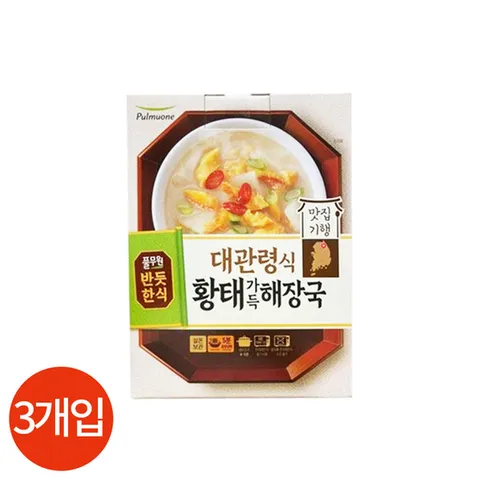 풀무원 대관령식 황태 가득 해장국 450g x 3개