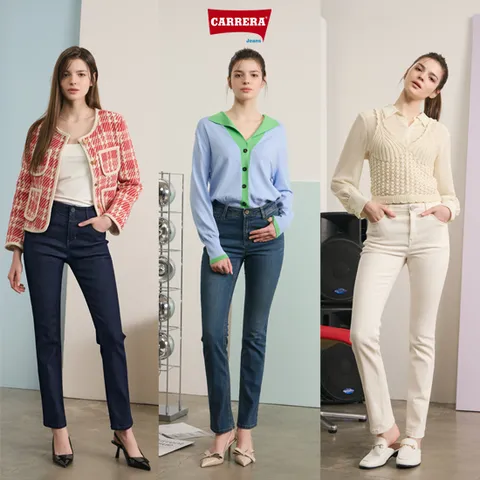 (1+1+1) 까레라 밀라노컬렉션 스트레이트핏 여성 데님 3종
