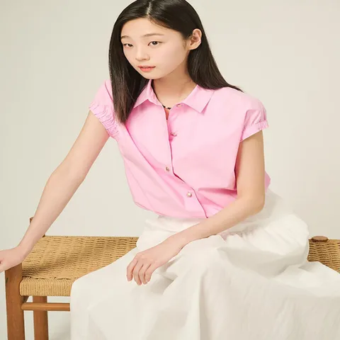 (빈폴레이디스) 코튼 슬리브리스 아우터형 셔츠  라이트 핑크 (BF5565C01Y) .