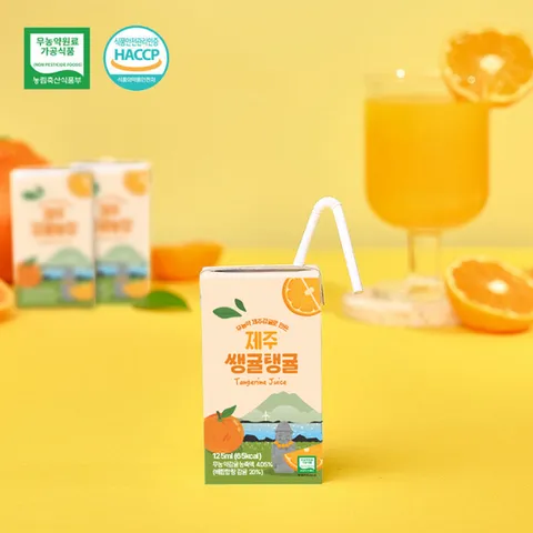 제철진미 제주 무농약 감귤쥬스 125ml 3박스 총 72팩