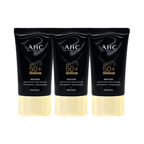 (AHC) AHC 마스터즈 아쿠아 리치 선크림 대용량 썬크림 60ml 3개