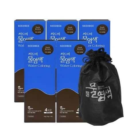 씨드비 프리미엄 물염색 시즌2 새치 커버 다크브라운 싱글구성(20회분+염색도구)