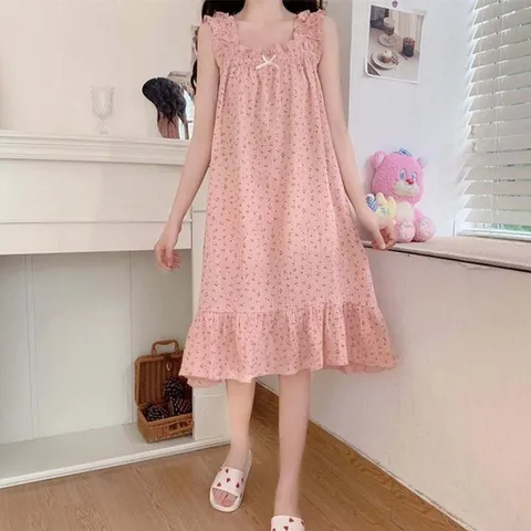 (스타일하우스) (스타일하우스)원피스 OPS 시원한 시어서커 체리 민소매 나시