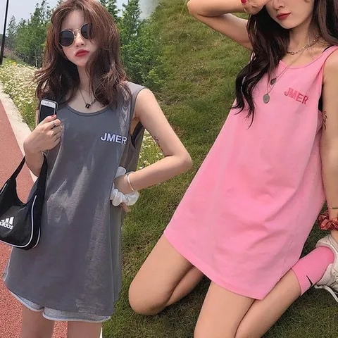 (비틀버드) 여성 핑크 그레이 롱 민소매 나시 URK_309 (14676163A)