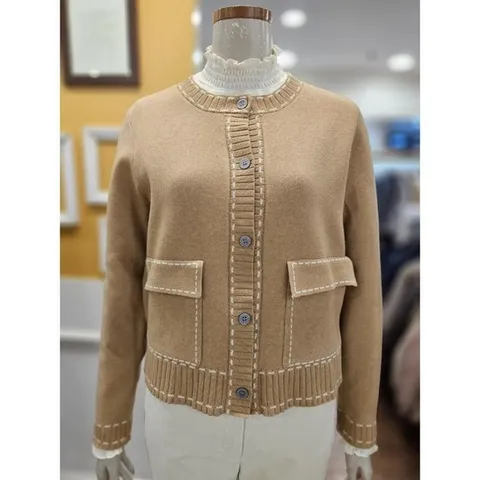 41563533-BCBG 세이브존01 스티치 배색 가디건 B5D9K177