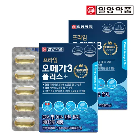 일양약품 프라임 오메가3 플러스 1,100mg x 30캡슐 2박스