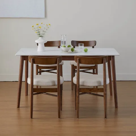 아르보레 포세린 세라믹 4인 원목 식탁세트