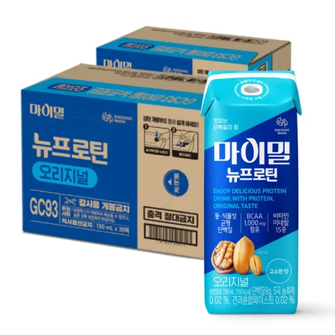 [대상웰라이프] 마이밀 마시는 뉴프로틴 오리지널 (190mlx30팩), 2박스