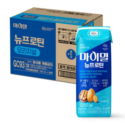 [대상웰라이프] 마이밀 마시는 뉴프로틴 오리지널 (190mlx30팩), 1박스