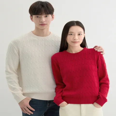 게스 NP3SE601 [ON] 유니 꽈배기 라운드 스웻티 5680271