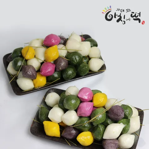 [아침에떡] 송편세트 2호 3kg (오색송편 47개+모시 34개)