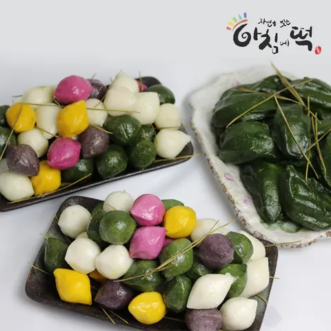 [아침에떡] 송편세트 1호 3kg (오색송편 94개+모시 17개)