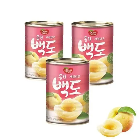 동원 복숭아 백도 400g x 24개