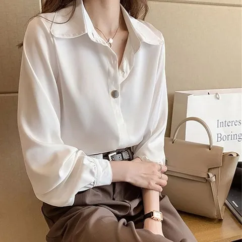(스타일하우스) (스타일하우스)블라우스 셔츠 브라우스 심플 실크 빅카라 LKS012