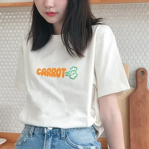 (험블) 험블 캐럿 디자인 레터링 라운드 루즈핏 여자 아이보리 (5802964A)