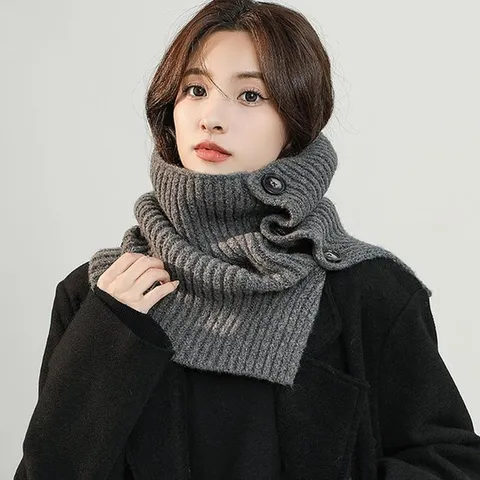 (에스이엔몰) 에스이엔몰 겨울 골지 넥워머 단추 포인트 목도리 (10702294A)