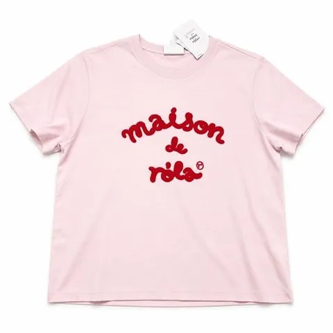 [웰빙창고] 로라로라 MAISON DE ROLA 엠브로이더리 티셔츠 핑크
