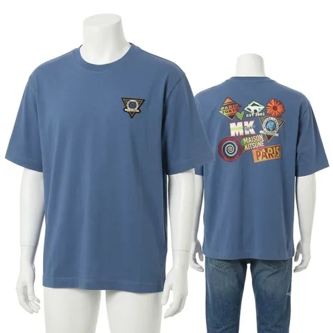 메종키츠네 MM00116KJ0119-P433 SURF COLLAGE OVERSIZE TEE-SHIRT - 서프 콜라주 오버사이