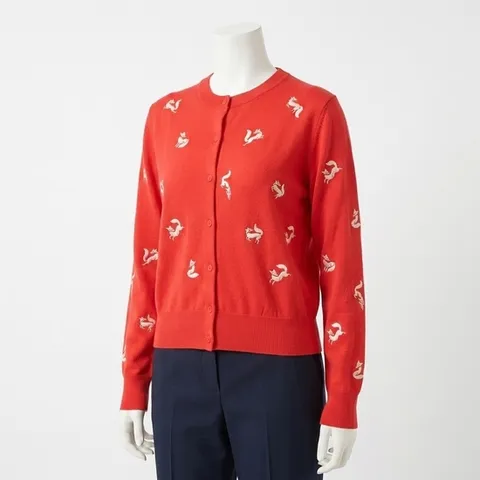 메종키츠네 NW00504KF0001-P641 FANCY FOX EMBROIDERED CARDIGAN - 팬시 폭스 자수 가디건 7