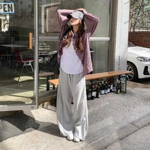 (신상오픈런) 여성용 체크 포켓 셔츠 오버핏 실버 펜던트 (49684070)