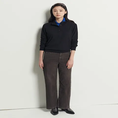 (빈폴레이디스) 케이블 저지 하이넥 티셔츠 블랙 (BF5941C015)