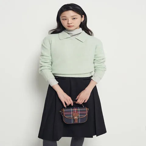 (빈폴레이디스) 라쿤 혼방 칼라넥 풀오버 라이트 그린 (BF5X51C04L)