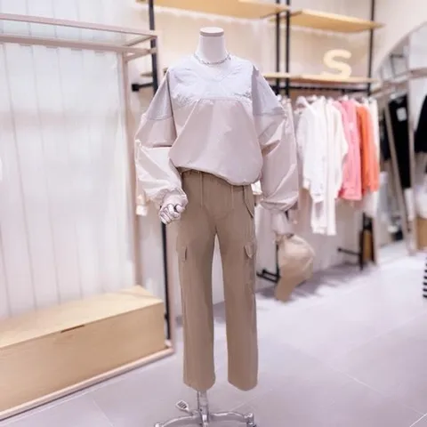 (시에로) DBSK2SHF23M_V넥 톤배색 우븐 풀오버