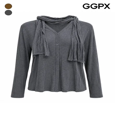 (GGPX) 스카프 세트 버튼 가디건 (GQ8KG019F)