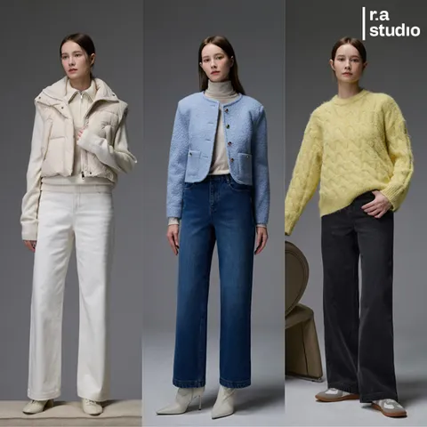 라스튜디오 25FW 여성 기모 데님 3종
