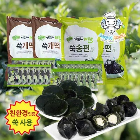 [엔젤쿡] 자연담은 거문도 해풍쑥 2+2 찐쑥떡 4팩세트 친환경인증 쑥사용
