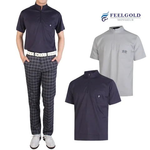 [필골드] 파크타운 남성 차이나카라 반팔 티셔츠 PT519n923