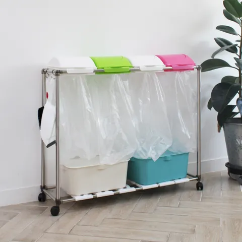 토마톰스 재활용 컬러 분리수거함 스윙 4P