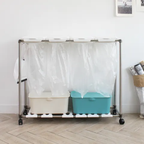 토마톰스 재활용 화이트 분리수거함 사각 4P