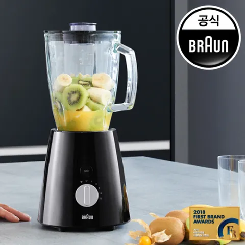 브라운 BRAUN Tribute Collection 얼음분쇄 유리믹서기 1.75L용량(블랙) JB3060BK
