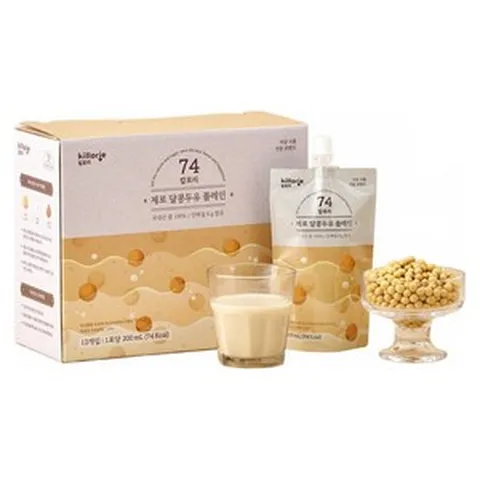 제로달콩두유 플레인 저당 국산콩 두유 무설탕 맷돌 두유, 12개, 200ml