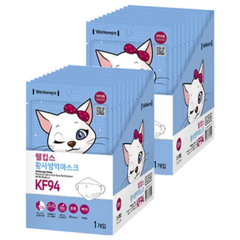웰킵스 황사방역마스크 중형 KF94, 1개입, 50개, 백색