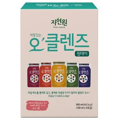 자연원 오클렌즈 원데이 프로그램 야채혼합주스, 180ml, 5개